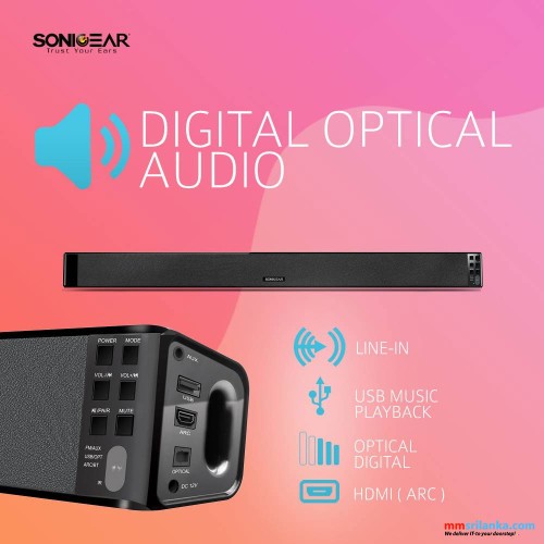 SONICGEAR SONICBAR BT5500 BLUETOOTH 5.0 SOUND BAR WITH WIRELESS SUBWOOFER (1Y)